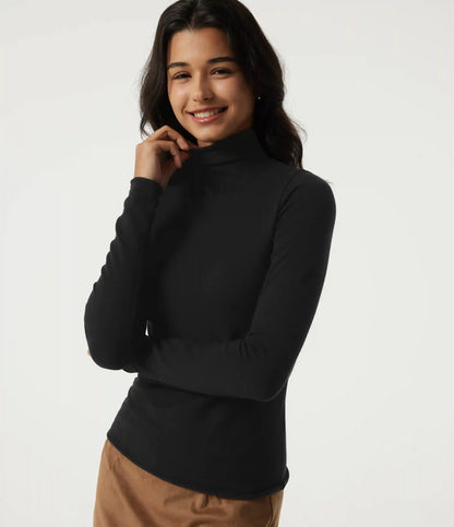 High Neck Long Sleeve Work Sweater