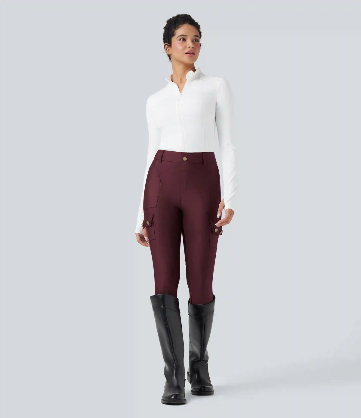 High Waisted Sheen 7/8 Leggings with Pockets