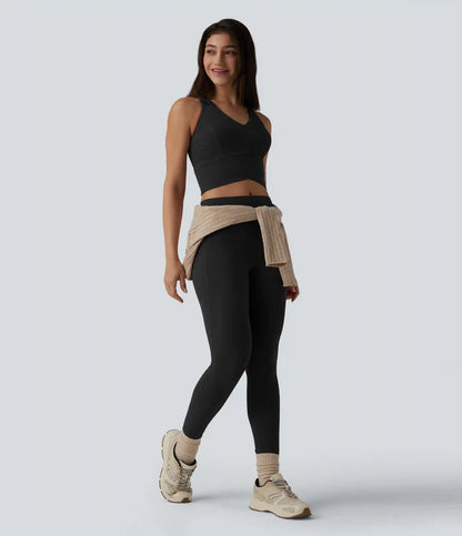 Halara UltraSculpt™ Medium Support V Neck Racerback Cropped Workout Tank Top