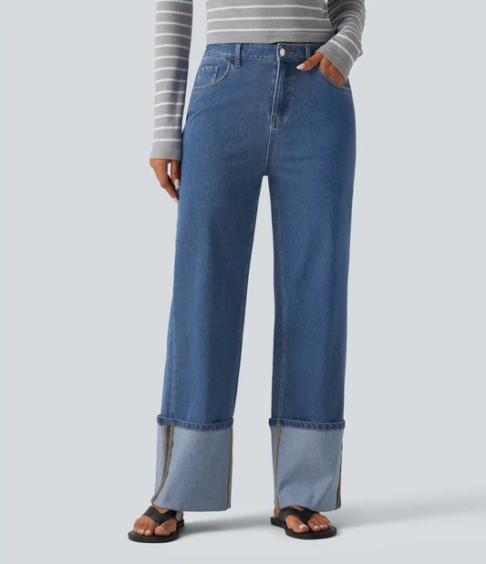Halara Flex™ Mid Rise Straight Leg Casual Jeans with Pockets