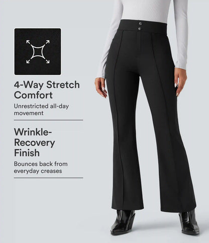 Halara Flex™ High Waisted Tummy Control Herringbone Work Flare Pants with Pockets