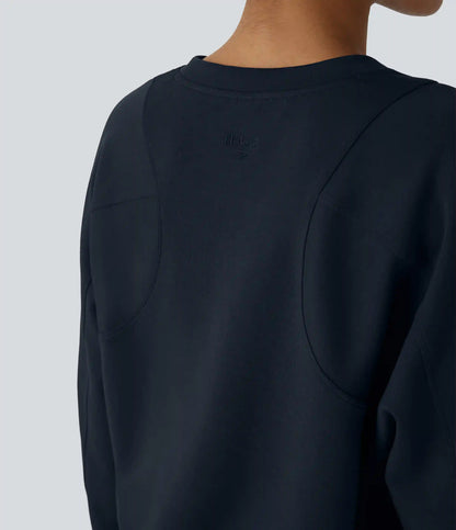 SpacerTek™ Round Neck Raglan Sleeve Solid Casual Sweatshirt
