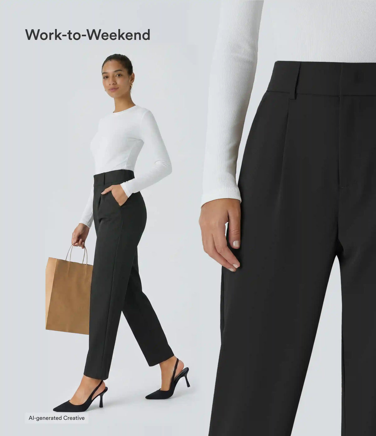 Halara Flex™ High Waisted Pocket Solid Work Tapered Pants