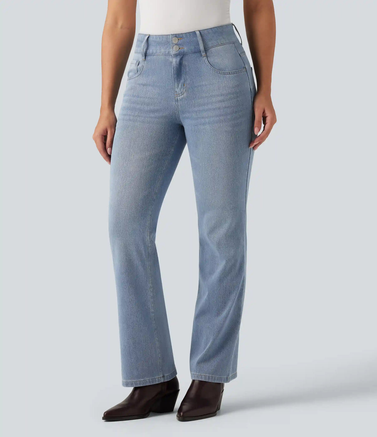 Halara Flex™ Mid Rise Bootcut Casual Jeans with Pockets