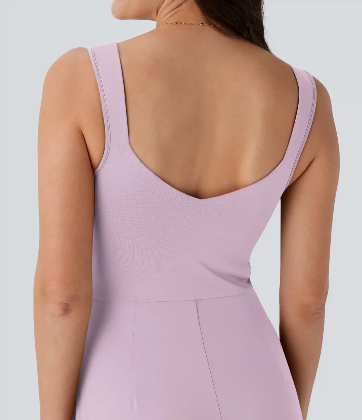 U Back Sleeveless Casual Jumpsuit with Pockets