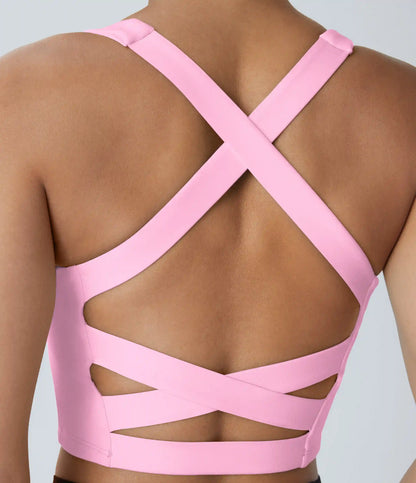 SoftlyZero™ Airy Square Neck Backless Crisscross Cropped InstantCool Yoga Tank Top