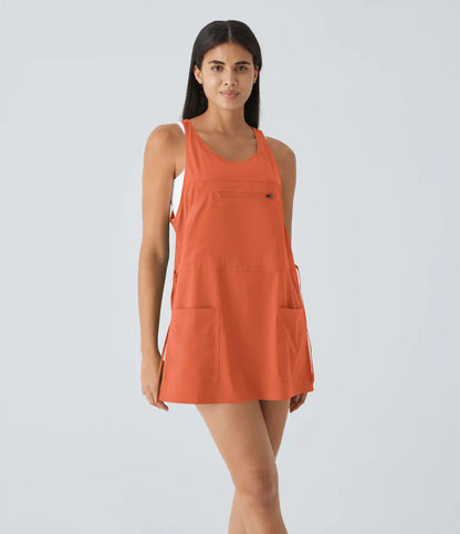 Breezeful™ Pockets Drawstring 2-Piece Quick Dry Mini Hiking Active Dress