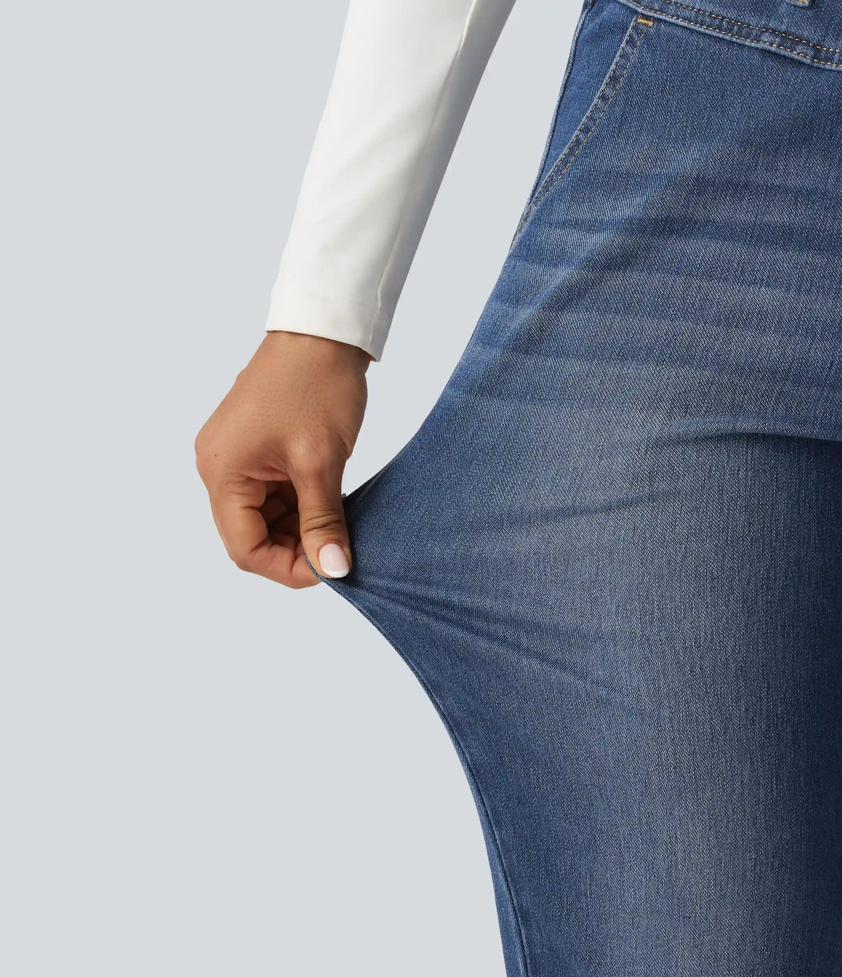 Halara Flex™ High Waisted Drawstring Casual Jeans with Pockets