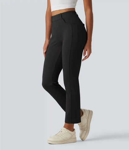 Mid Rise Casual Pants with Pockets