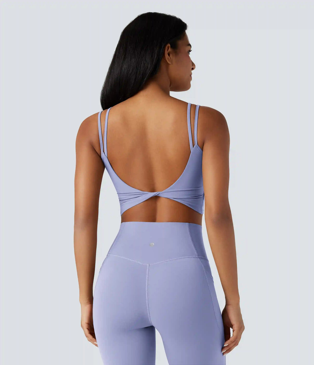 Halara UltraSculpt™ Double Straps Twisted Backless Cropped Yoga Tank Top