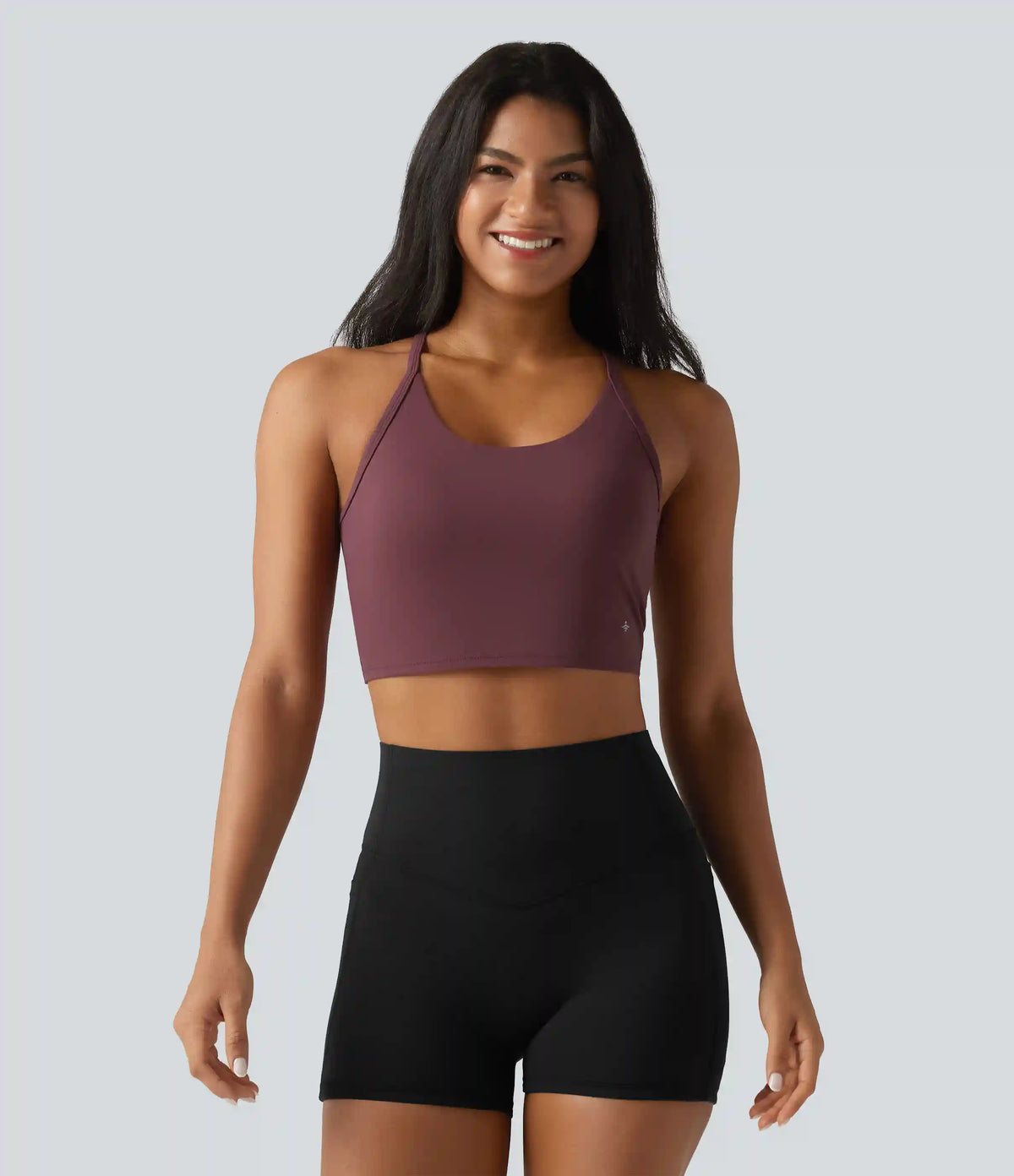 SoftlyZero™ Plush Cut-Out Twisted Back U-Neck Built-in Bra Yoga Tank Top