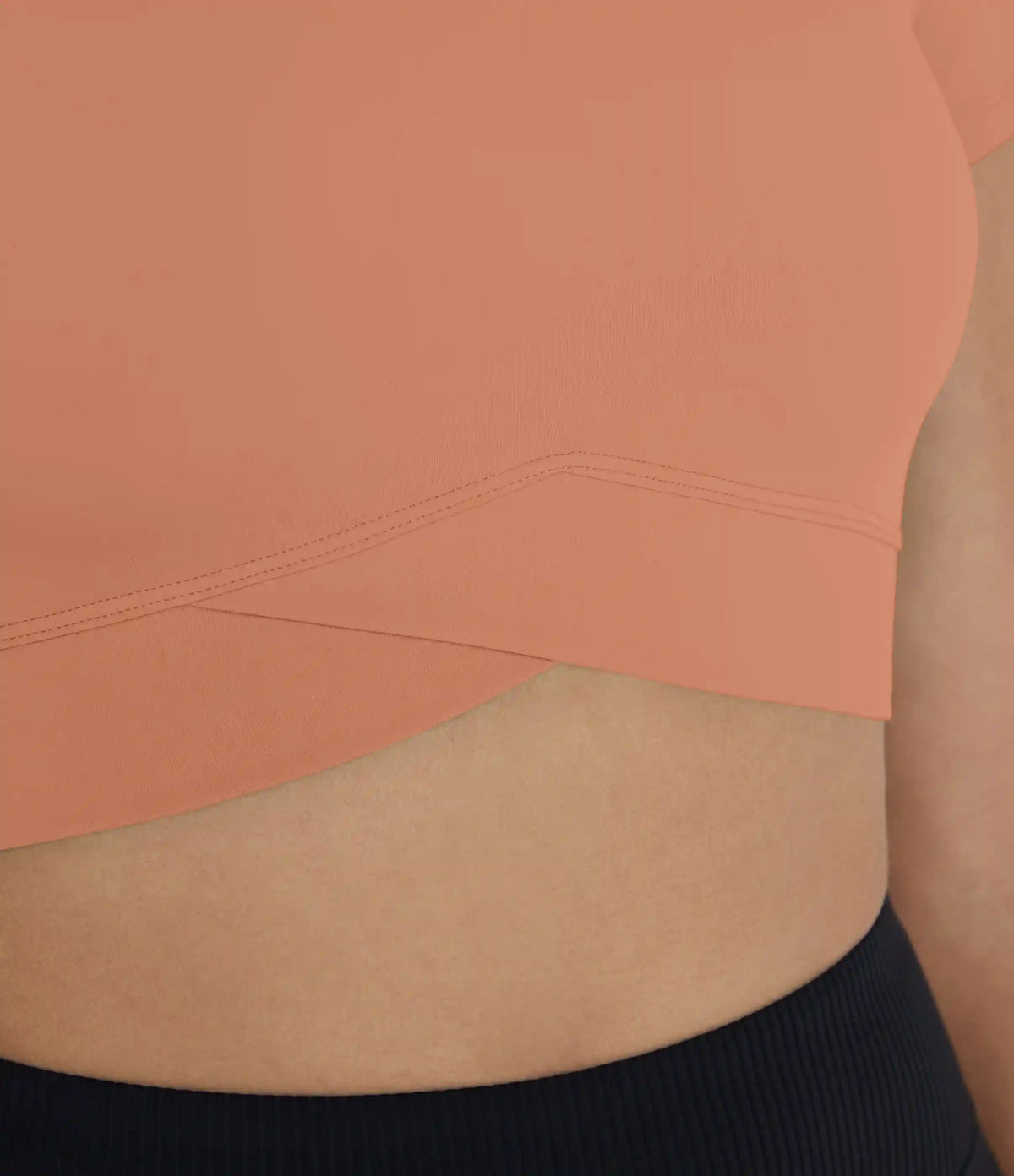 SoftlyZero™ Plush Crossover Hem Cropped Sports Top
