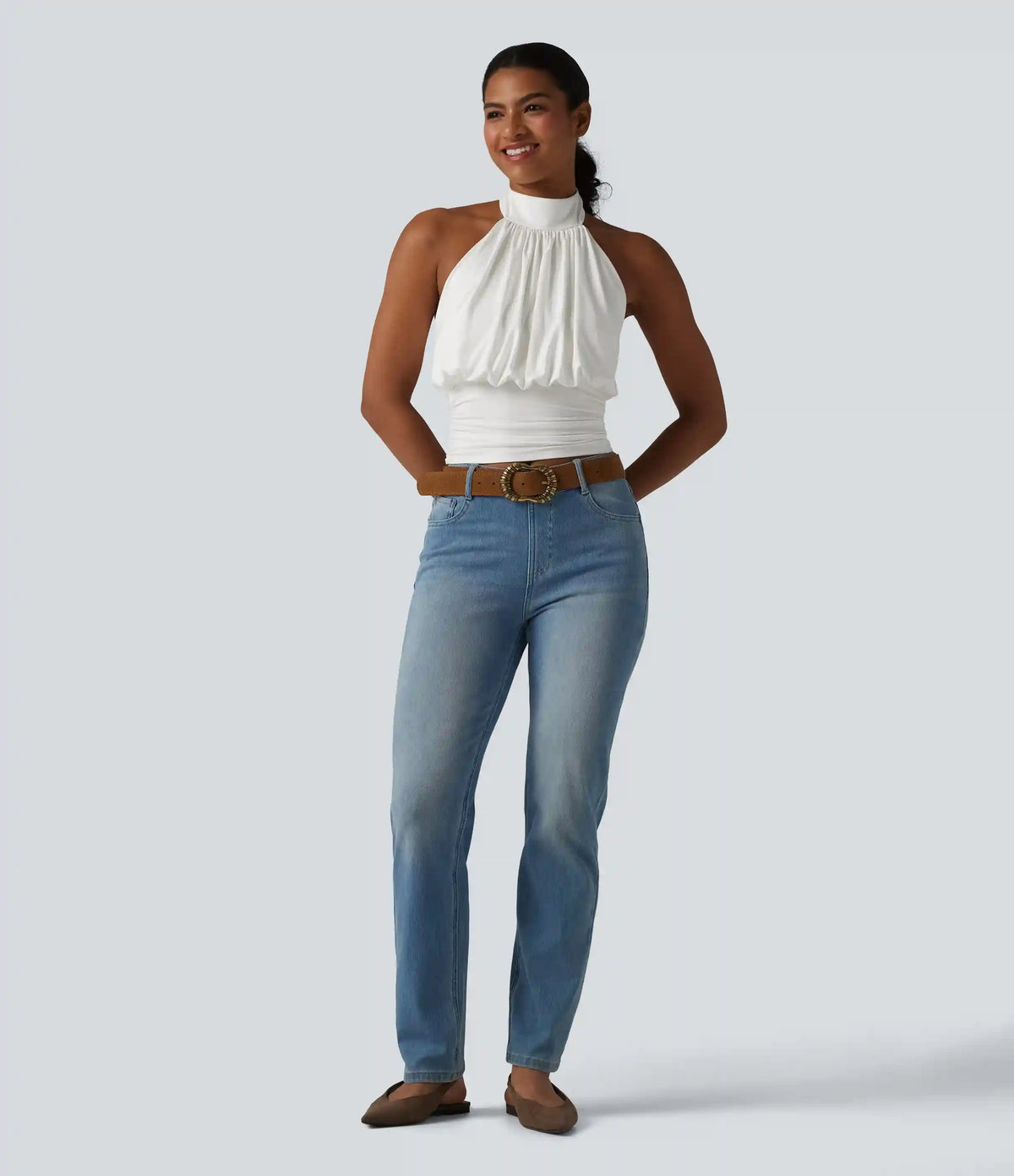 Halter Tie Back Casual Tank Top