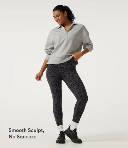 Halara UltraSculpt™ Extra Heat Leopard Print High Waisted Tummy Control Fleece Workout Leggings with Pockets