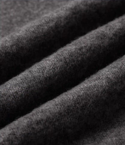 Round Neck Dropped Long Sleeve Work Wool-Blend Sweater