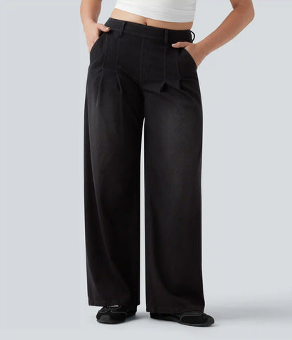 Halara Flex™ Mid Rise Wide Leg Casual Jeans with Pockets