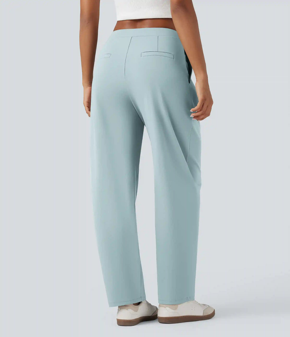 Halara Flex™ DayStretch Asymmetric Mid Rise Barrel Leg Work Pants with Pockets
