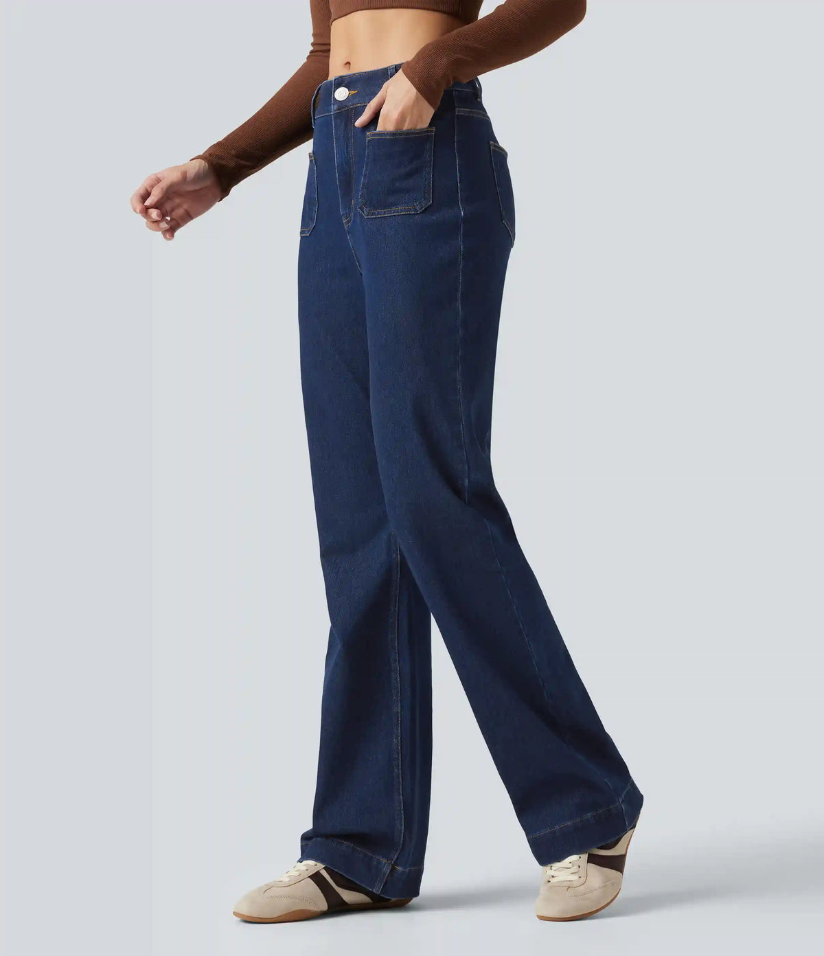 Halara Flex™ Mid Rise Casual Bootcut Jeans with Pockets