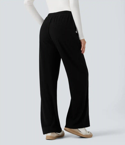High Waisted Drawstring Thermal Casual Baggy Pants with Pockets