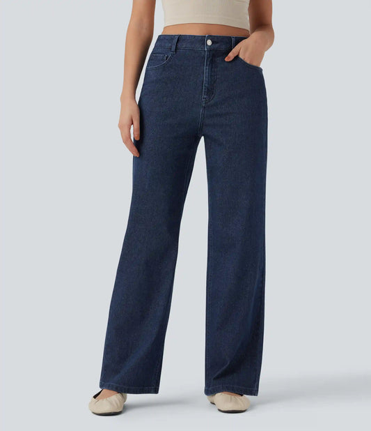 Halara Flex™ High Waisted Straight Leg Sparkle Casual Jeans with Pockets