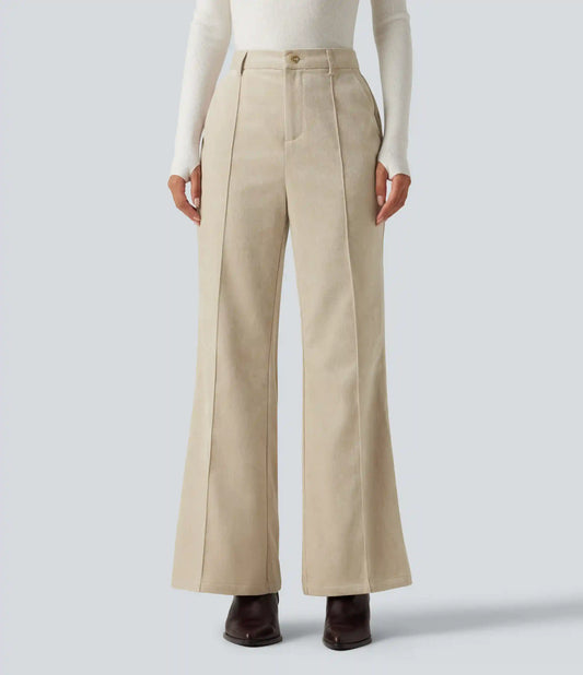 High Waisted Flare Casual Pants with Pockets