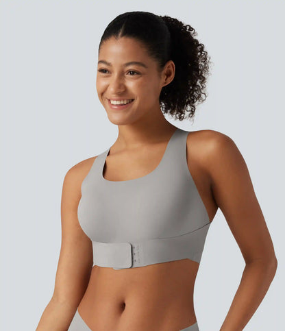U Neck Crisscross Casual Bralette with Built-in Bra for B-DD Cups