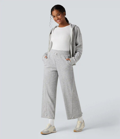 High Waisted Casual Pants with Pockets