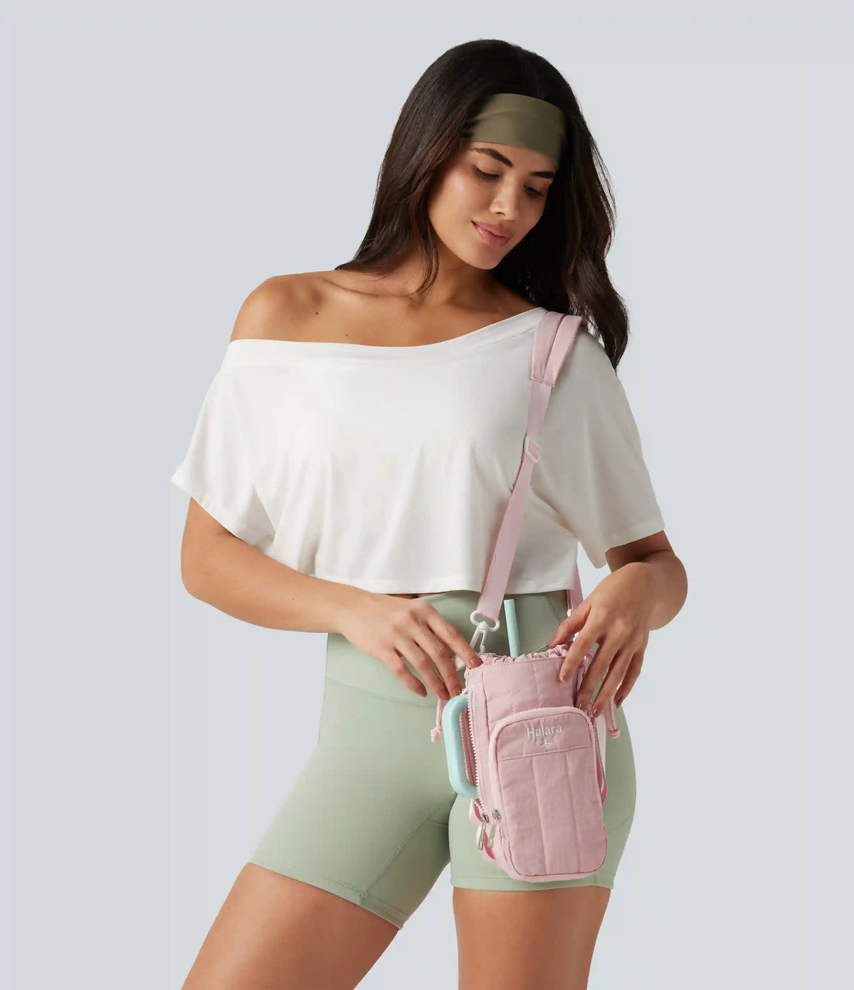 Yoga Crossbody Bag with Zipper Pocket