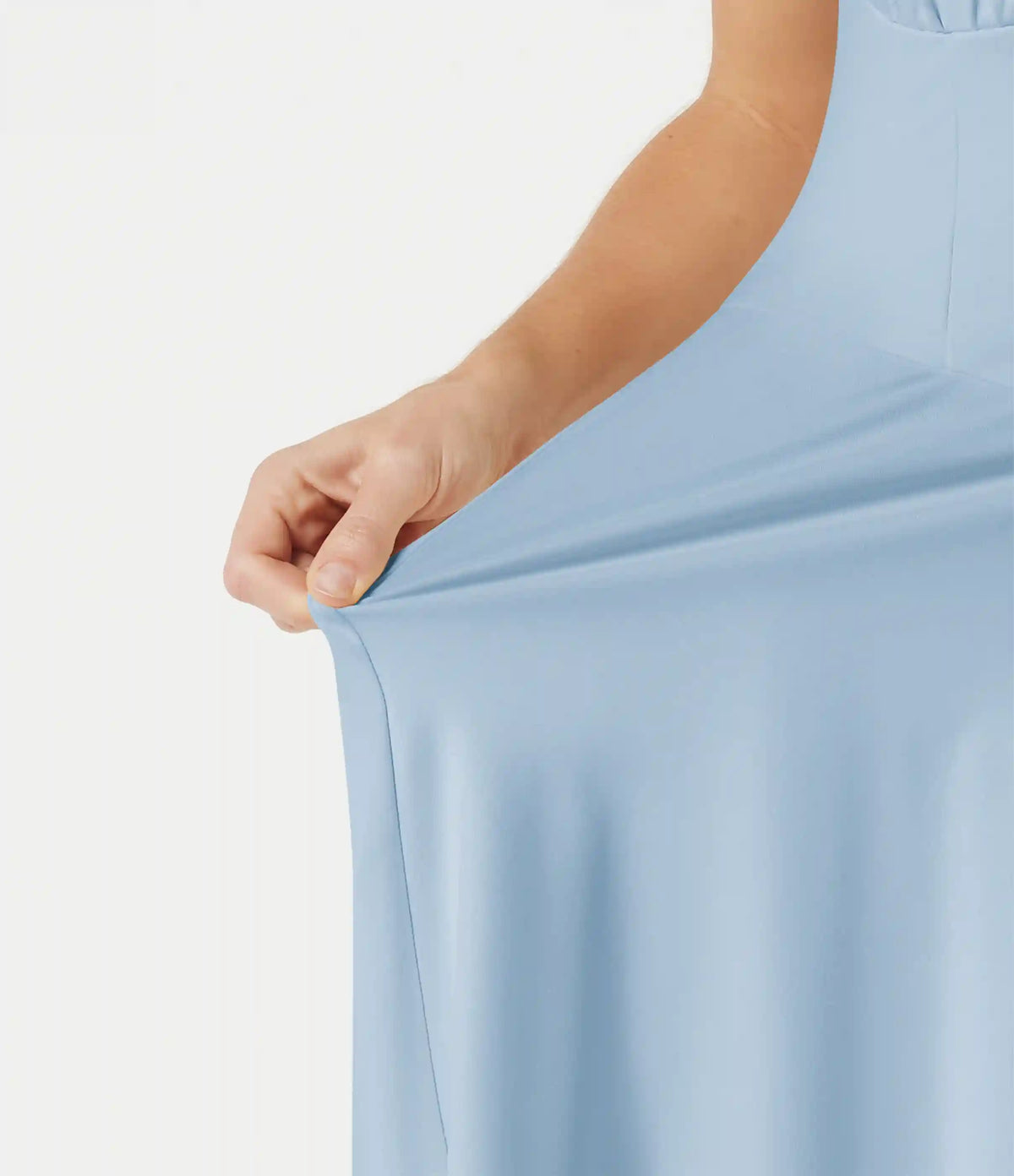 Crisscross Backless Square Neck Sleeveless Ruched Built-in Bra Mini Resort Flowy Milkmaid Dress