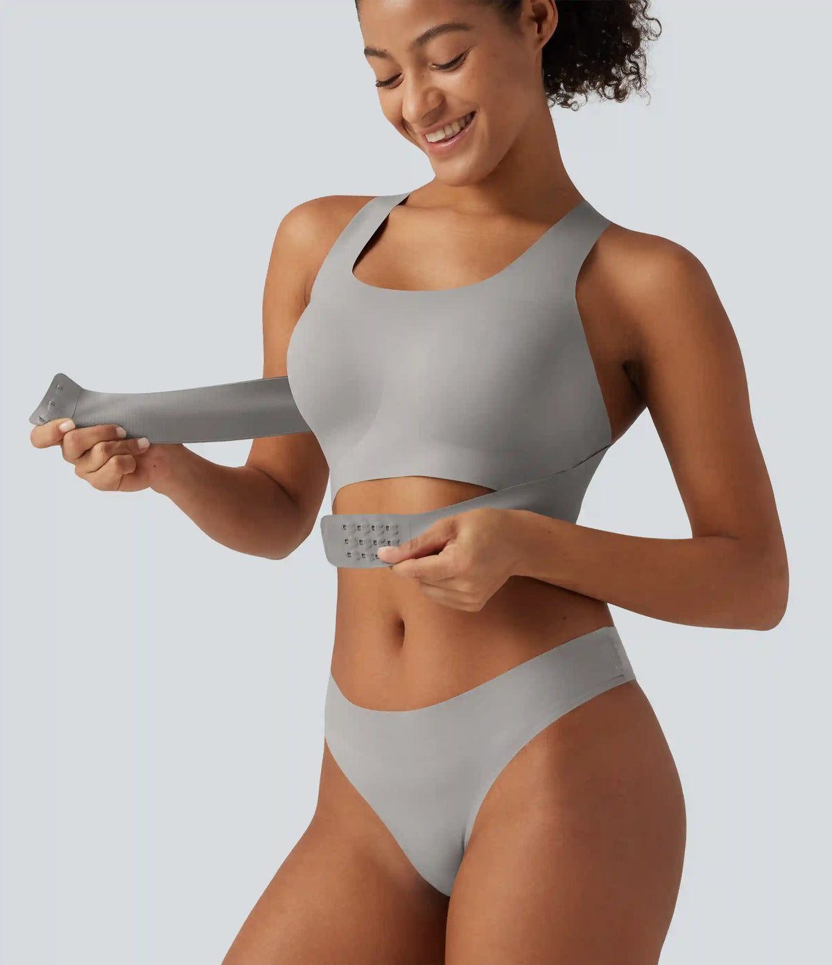 U Neck Crisscross Casual Bralette with Built-in Bra for B-DD Cups