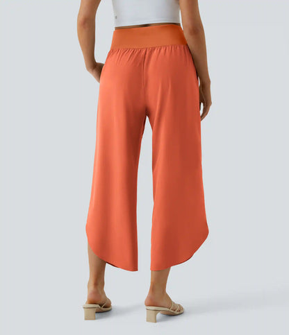 Breezeful™ High Waisted Crossover Quick Dry Resort Pants with Pockets