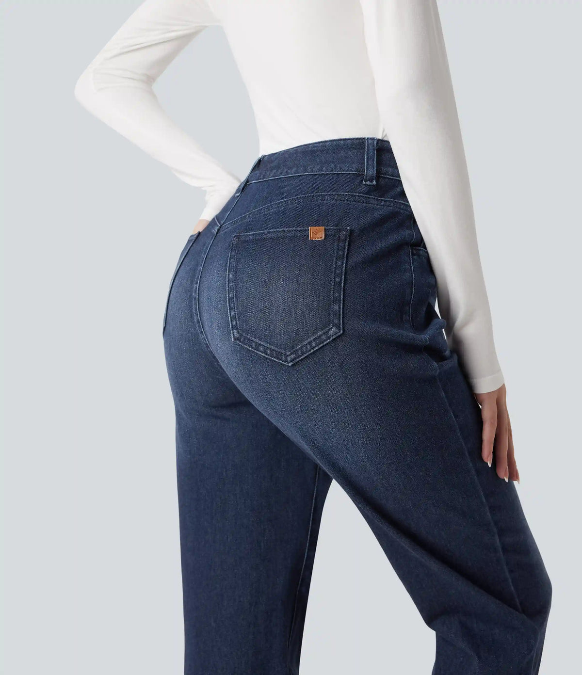Halara Flex™ High Waisted Rolled Hem Casaul Slim Jeans with Pockets