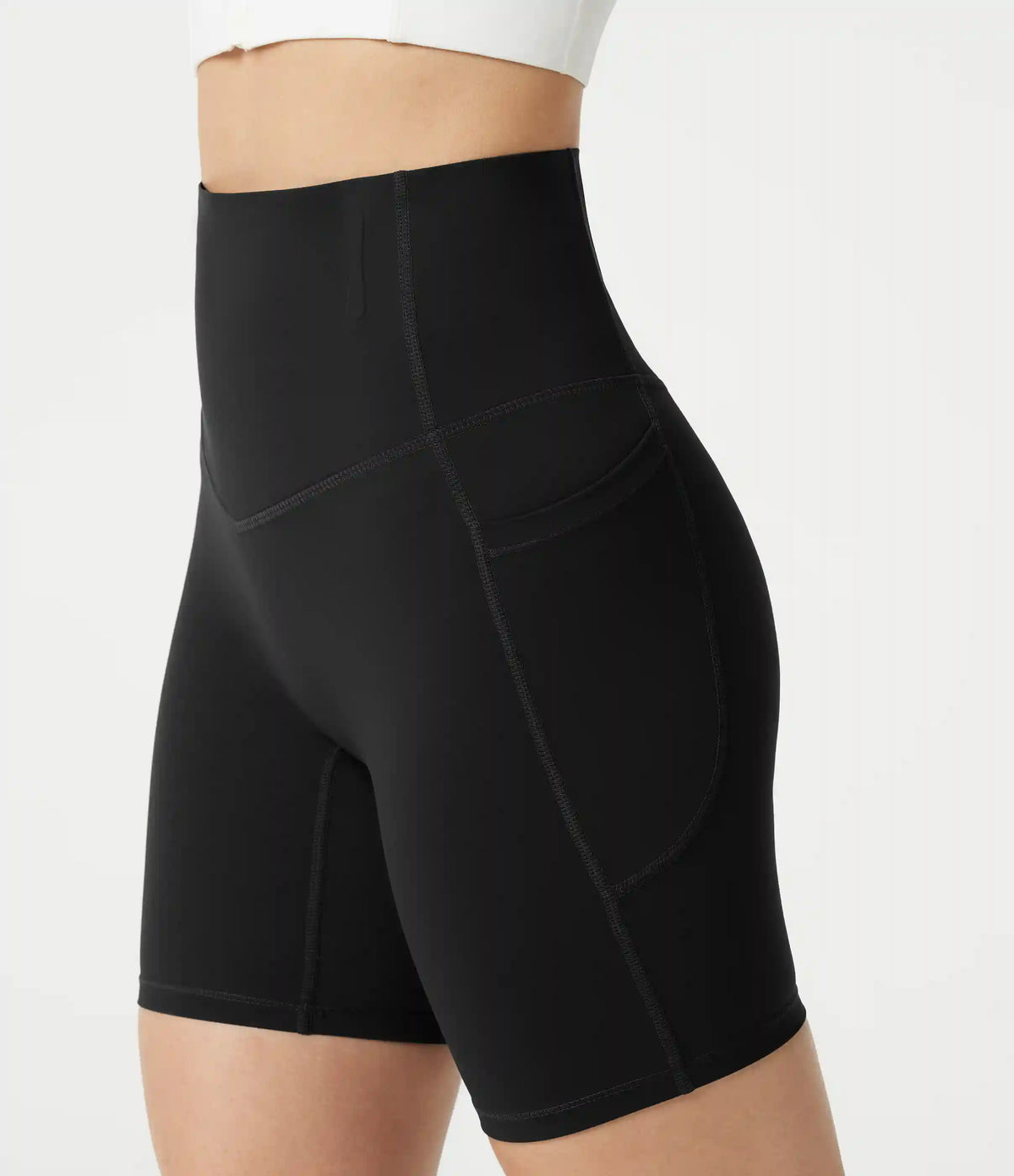 Halara UltraSculpt™ High Waisted Anti-Roll Tummy Control Shaping Workout Biker Shorts 7'' with Pockets