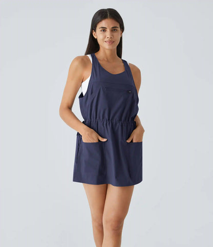 Breezeful™ Pockets Drawstring 2-Piece Quick Dry Mini Hiking Active Dress