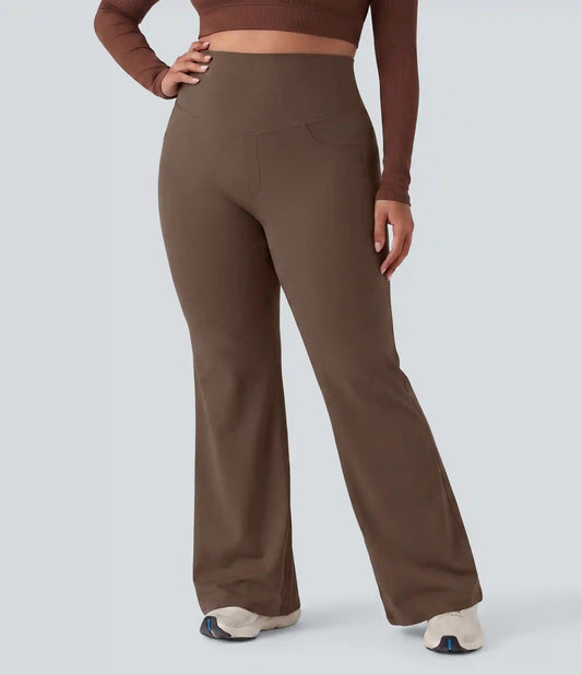 Plus Size DayStretch High Waisted Tummy Control Wide Leg Baggy Yoga Pants with Pockets