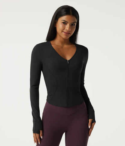 Halara UltraSculpt™ V Neck Long Sleeve Yoga Jacket with Pockets