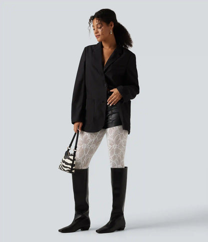 High Waisted Contrast Lace Skinny Leggings