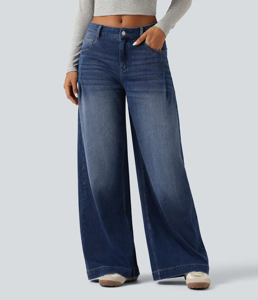 Halara Flex™ Mid Rise Baggy Casual Jeans with Pockets