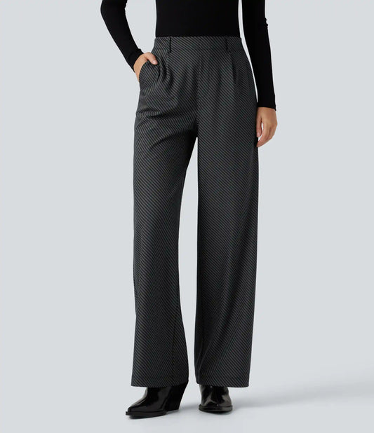 Halara Flex™ High Waisted Straight Leg Stripe Work Pants with Pockets