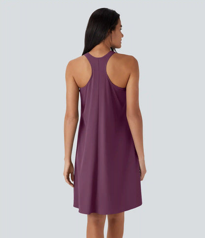 Breezeful™ RacerPocket High Low Flowy Mini Quick Dry Casual Dress