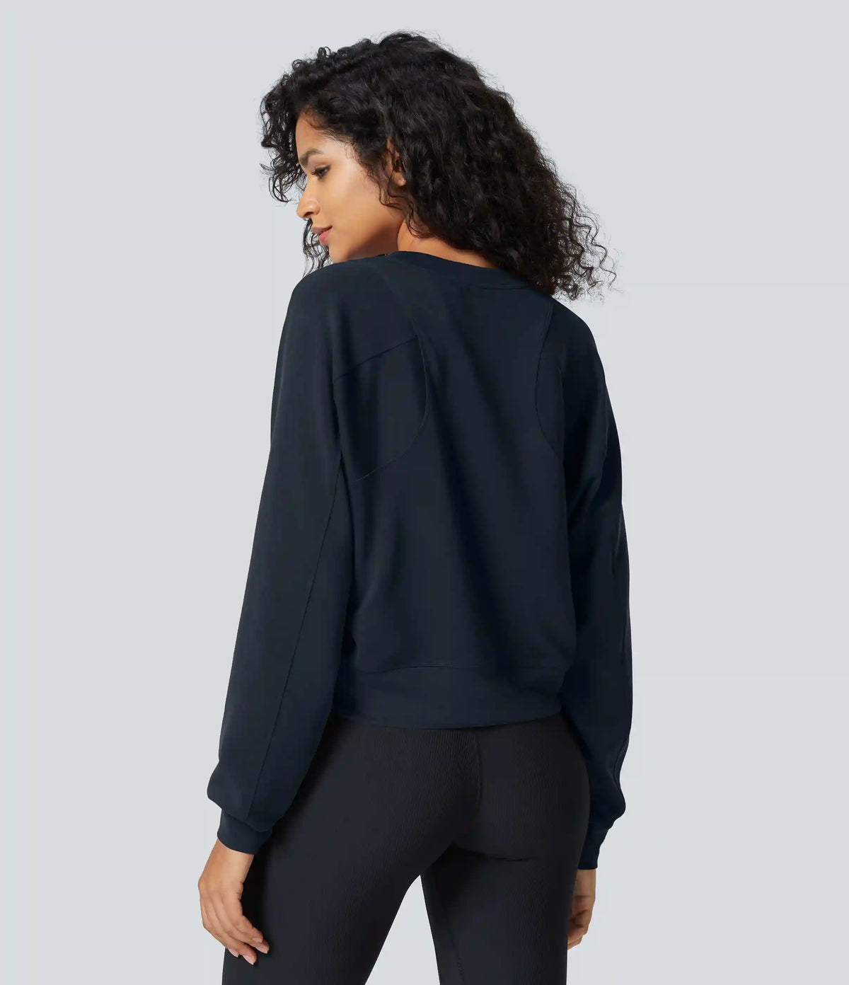 SpacerTek™ Round Neck Raglan Sleeve Solid Casual Sweatshirt