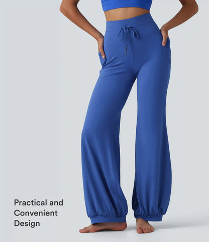 SoftlyZero™ High Waisted Drawstring Dance Balloon Pants with Pockets