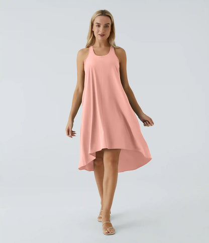 Breezeful™ RacerPocket High Low Flowy Midi Quick Dry Casual Dress