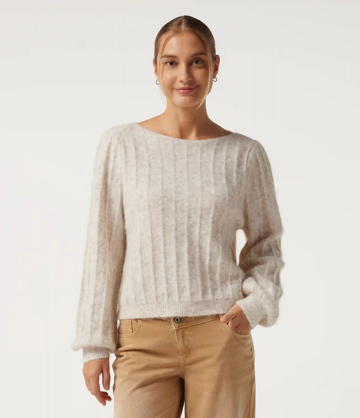 Boat Neck Long Sleeve Casual Sweater