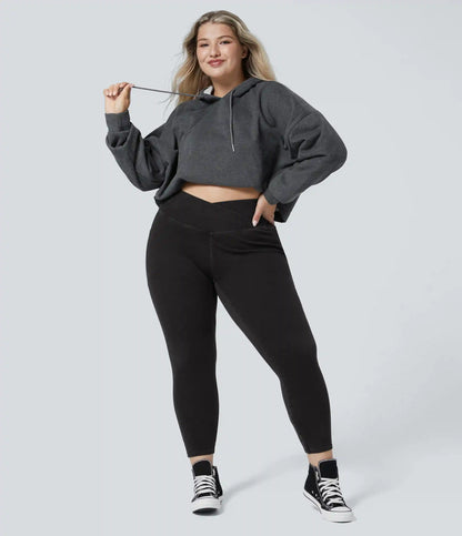 Halara Flex™ Crossover Pocket Washed Denim Work Plus Size Leggings