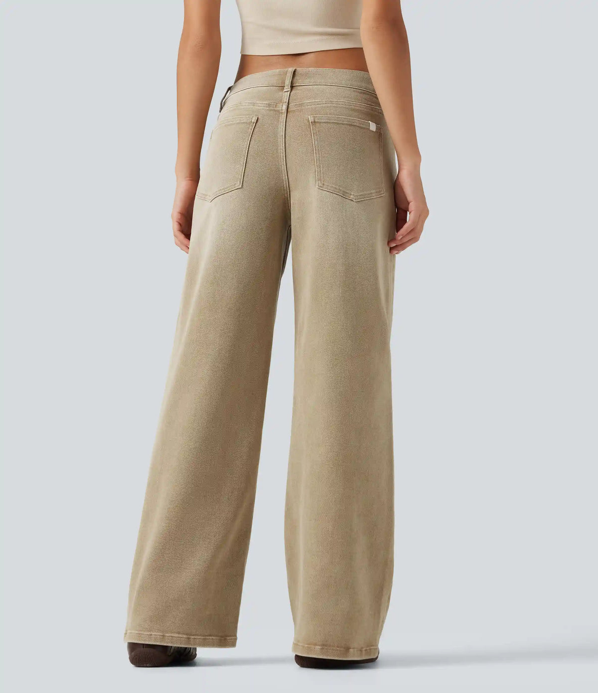 Low Rise Wide Leg Colorful Casual Jeans with Pockets