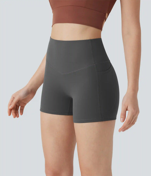 Halara UltraSculpt™ High Waisted Tummy Control Pocket Shaping Training Biker Shorts 3''
