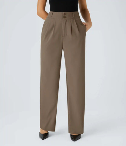 Halara Flex™ High Waisted Zipper Pocket Shirred Straight Leg Work Pants