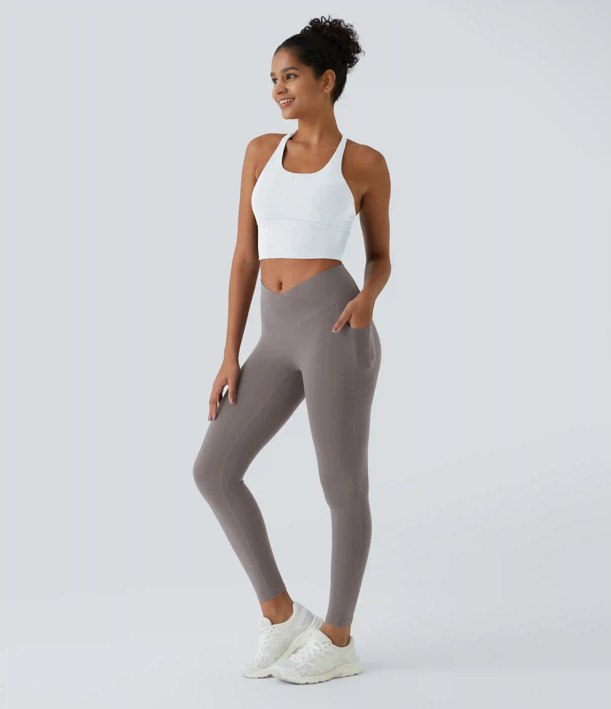 SoftlyZero™ Crossover Pocket Plain Leggings