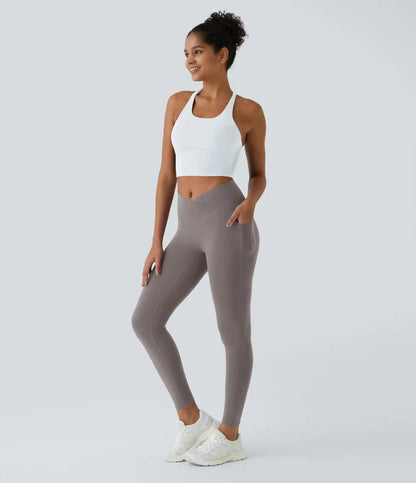 SoftlyZero™ Crossover Pocket Plain Leggings